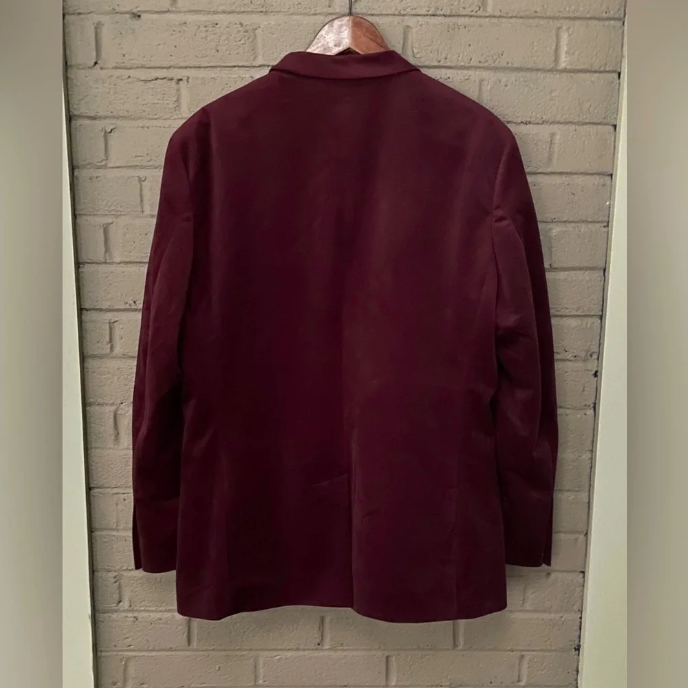 I.N.C. Burgundy Merlot velour blazer L